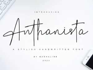 anthanista handwritten font