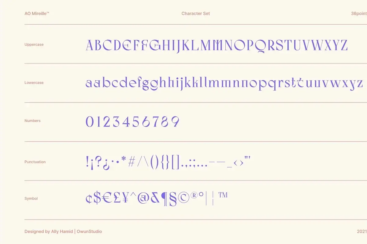 Ao Mireille-Display Typeface 3 ao mireille display typeface 3