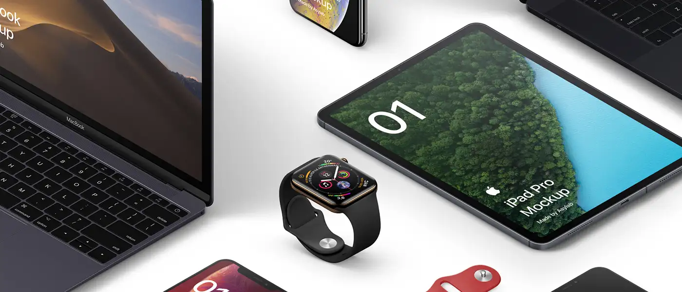 Apple 46 Devices Isometric Mockups