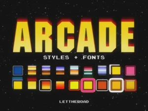 arcade pack 18 photoshop styles 27 fonts