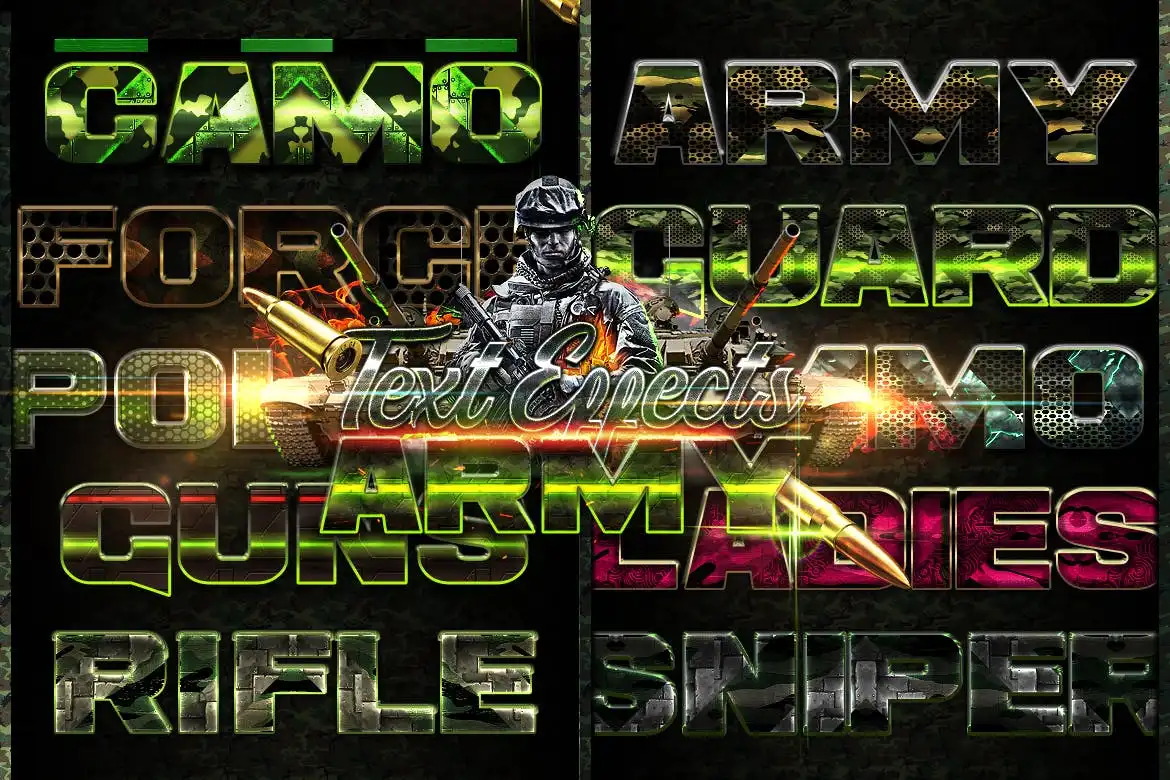Army Photoshop Text Effects