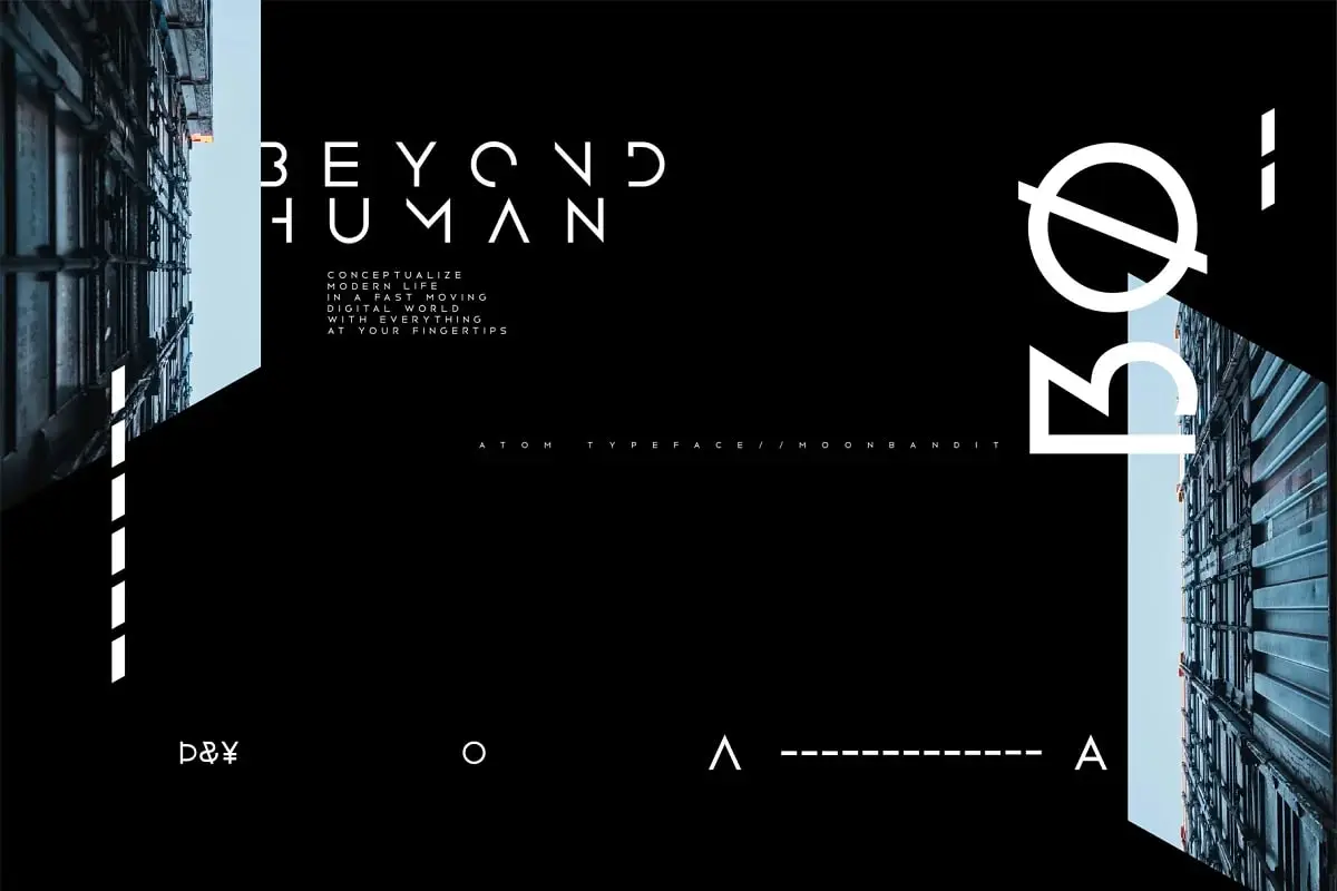 Atom-Sharp Edge Future Scifi Font 4 atom sharp edge future scifi font 2