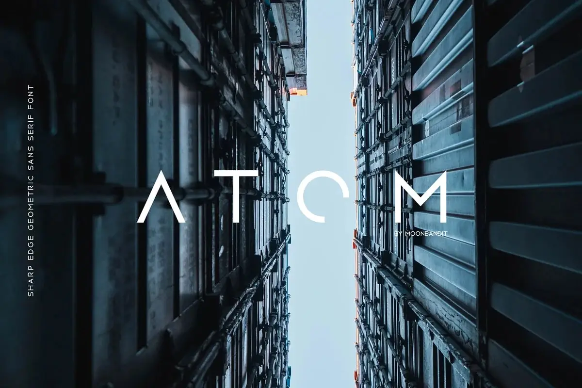 Atom-Sharp Edge Future Scifi Font 5 atom sharp edge future scifi font