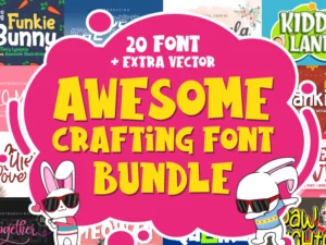 awesome crafting font bundle