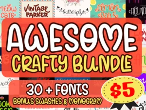 awesome crafty font bundle vol 1