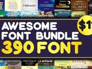 awesome font bundle 390 premium fonts