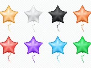 balloon bunches set heart circle and star shapes 3