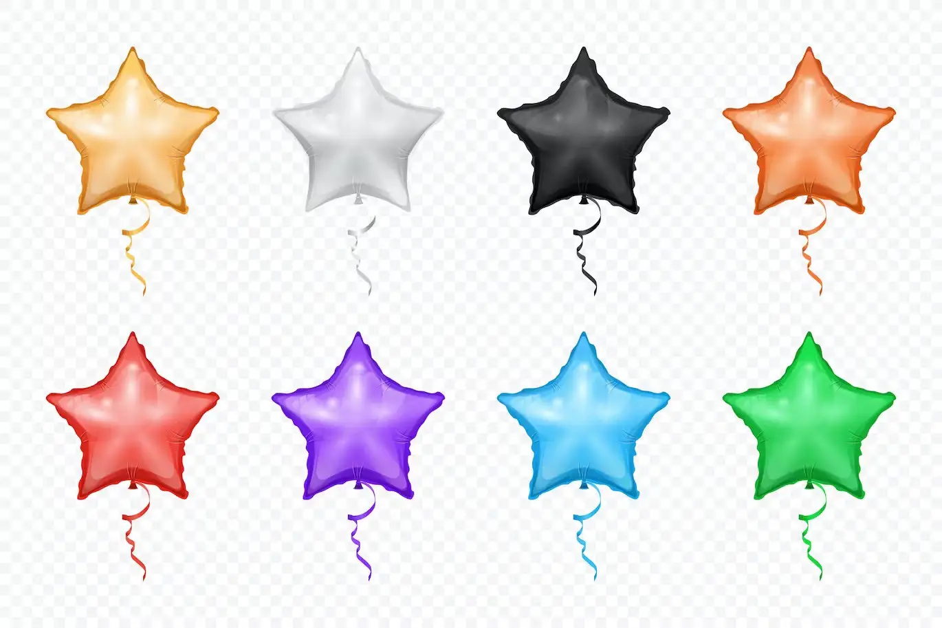 Balloon Bunches Set Heart, Circle And Star Shapes