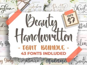 beauty handwritten font bundle