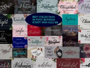 best collection 28 font bundles script