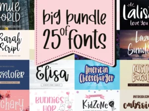 big bundle of 25 fonts