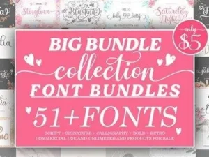 big collection font bundle