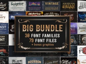 big vintage fonts bundle