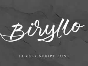 biryllo script font