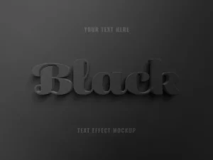 black 3d text effect