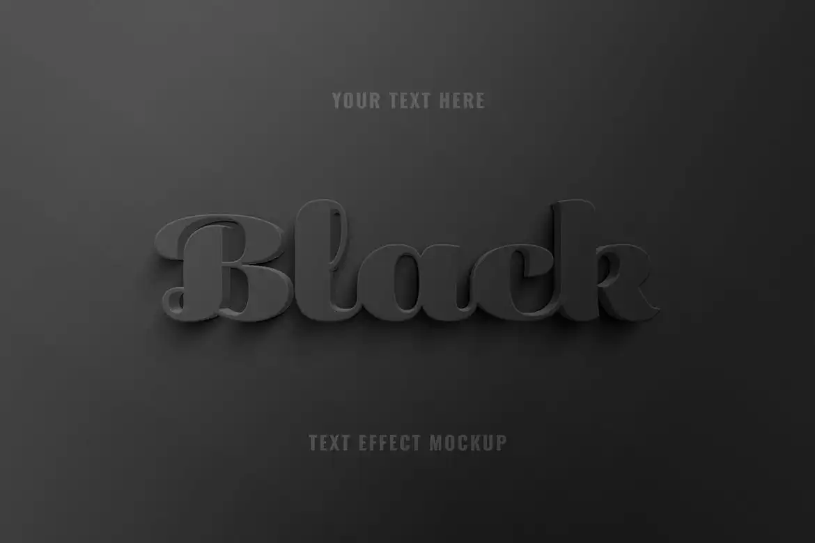 Black 3D Text Effect