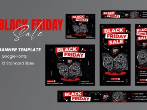 black friday sale banners ad template