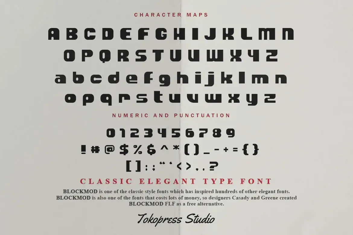 Blockmod Font By Tokopress