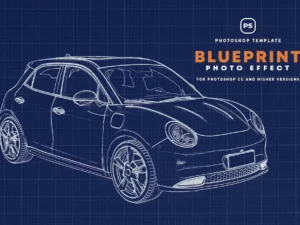 blueprint photo effect