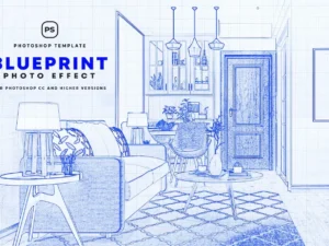 blueprint photo effect