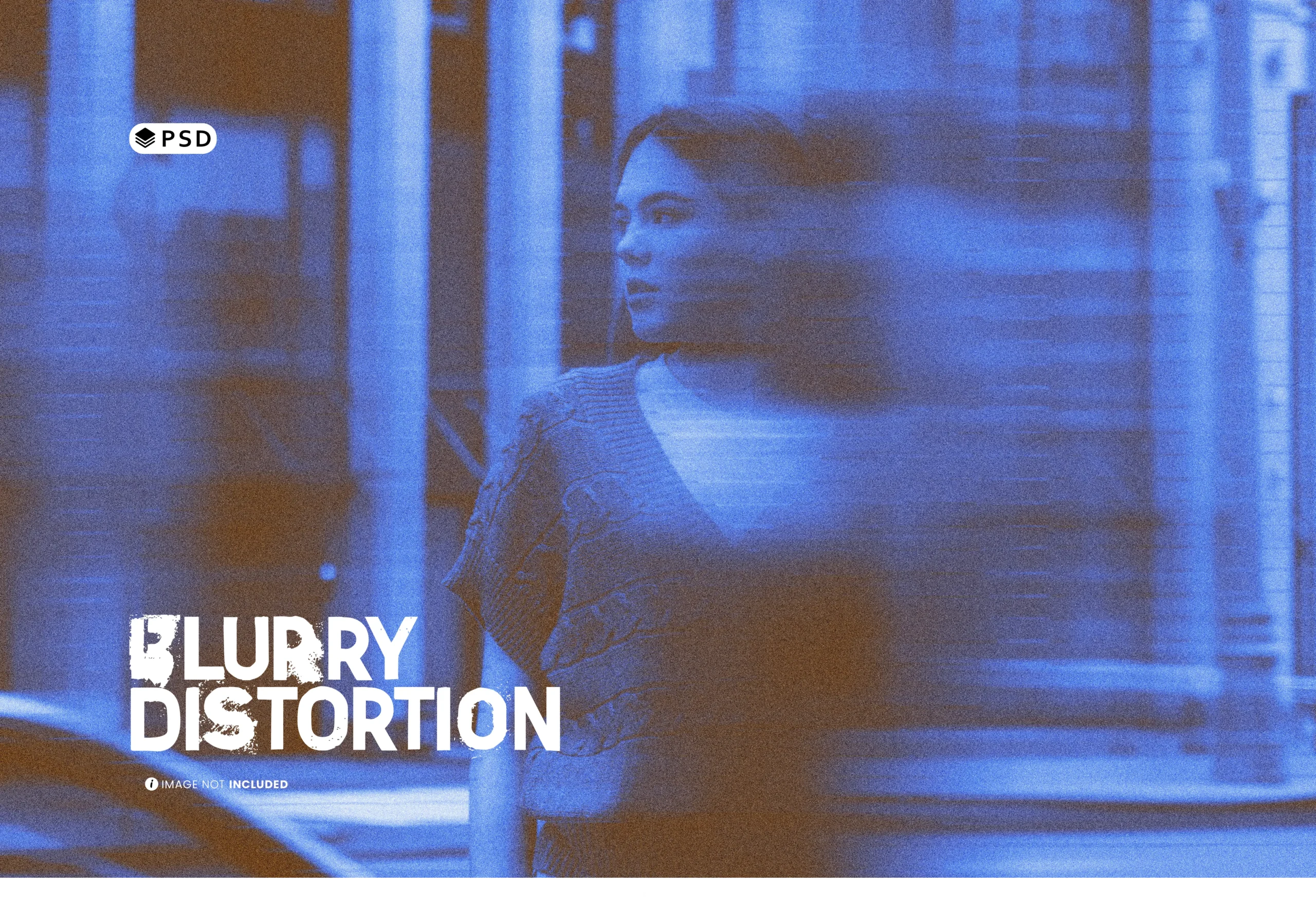 Blurry Distortion Photo Effect PSD
