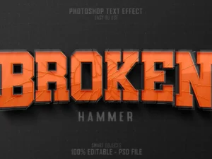 broken hammer 3d text