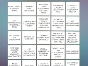 calligrapher bingo instagram story template 3
