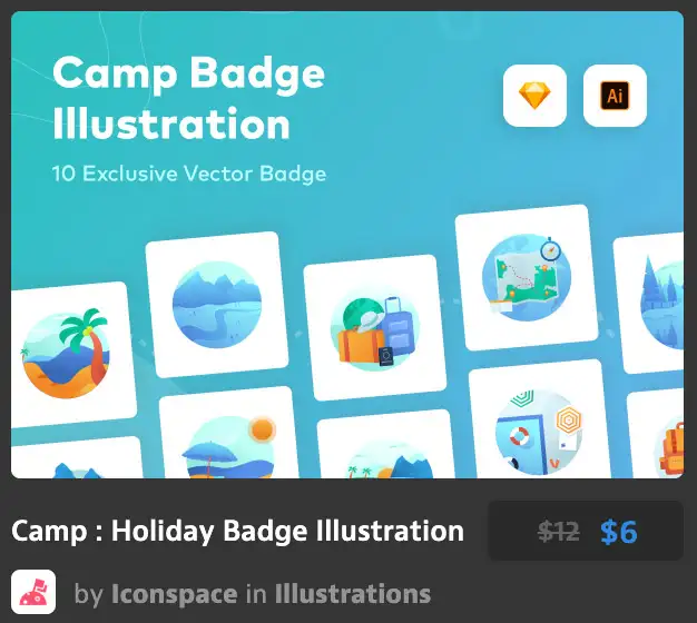 Camp Holiday Badge Illustration
