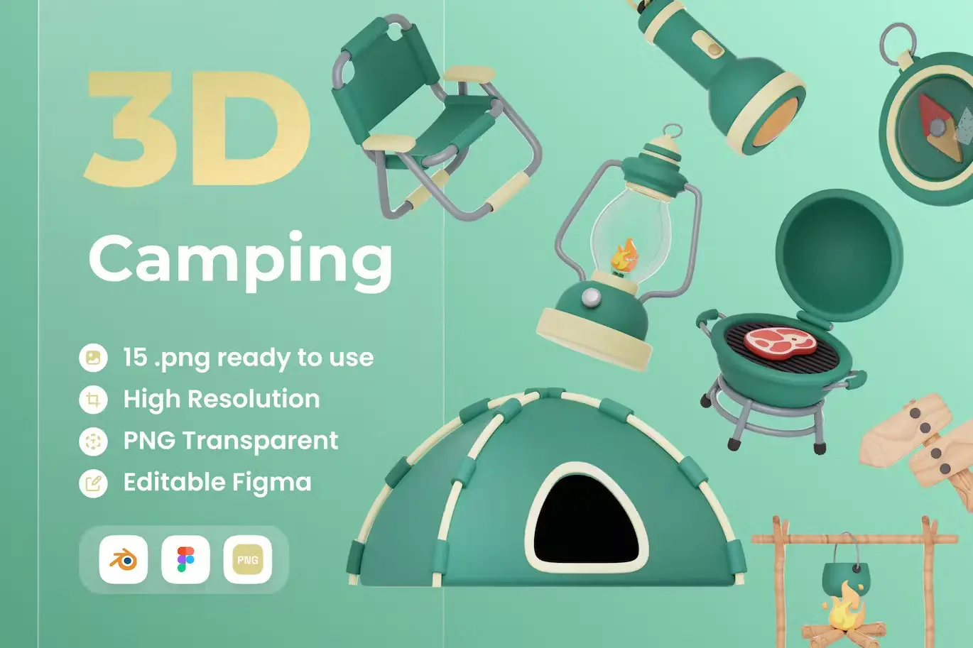 Camping 3D Illustration 5 camping 3d illustration 5