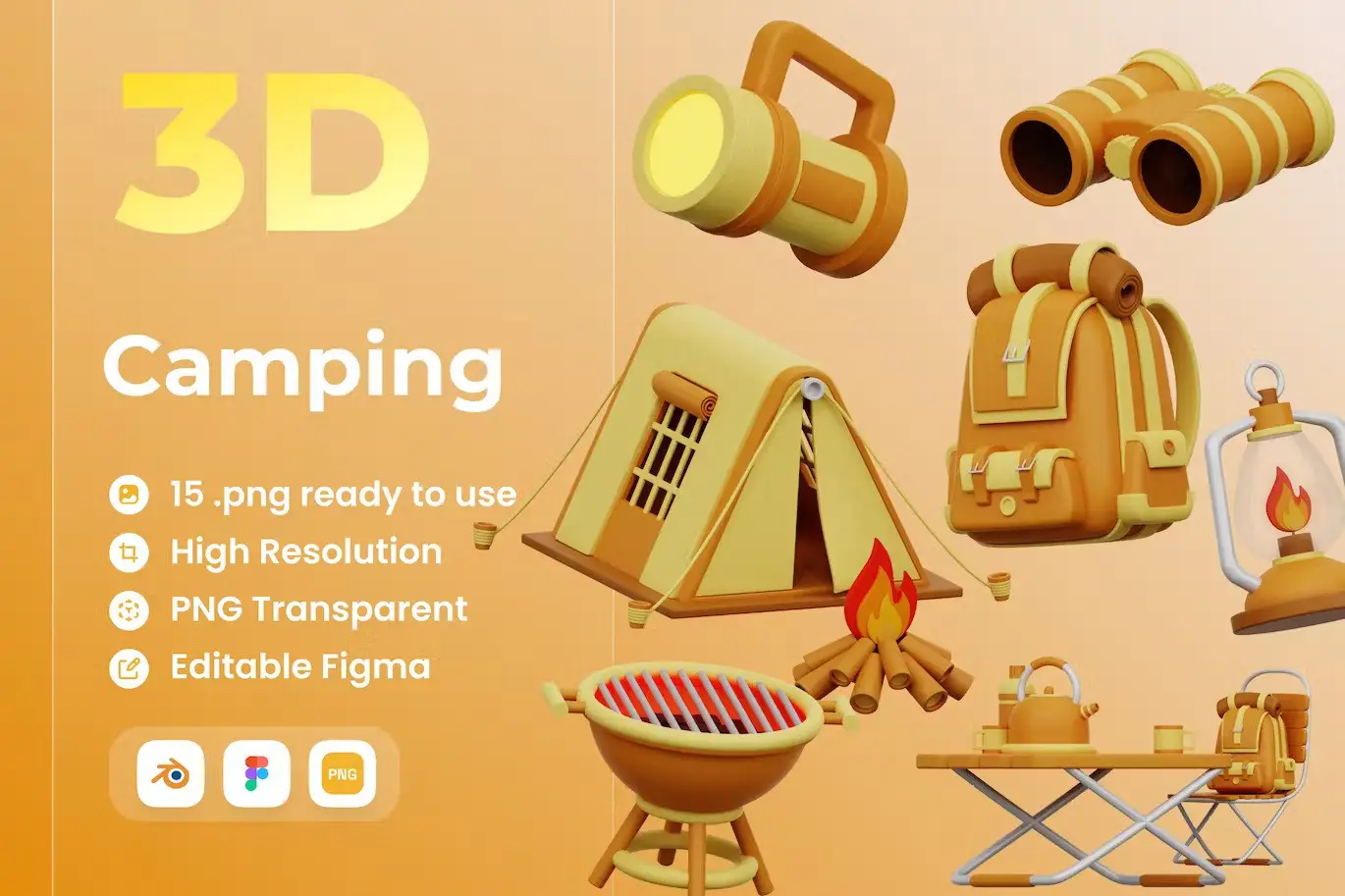 Camping 3D Illustration 4 camping 3d illustration