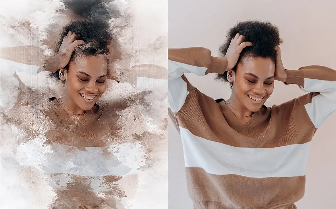 Canvas Photo Watercolor Action