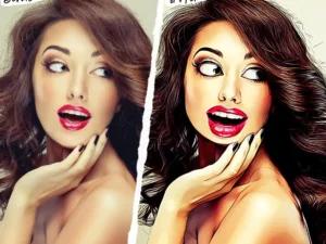 cartoon painting effect photo template 5