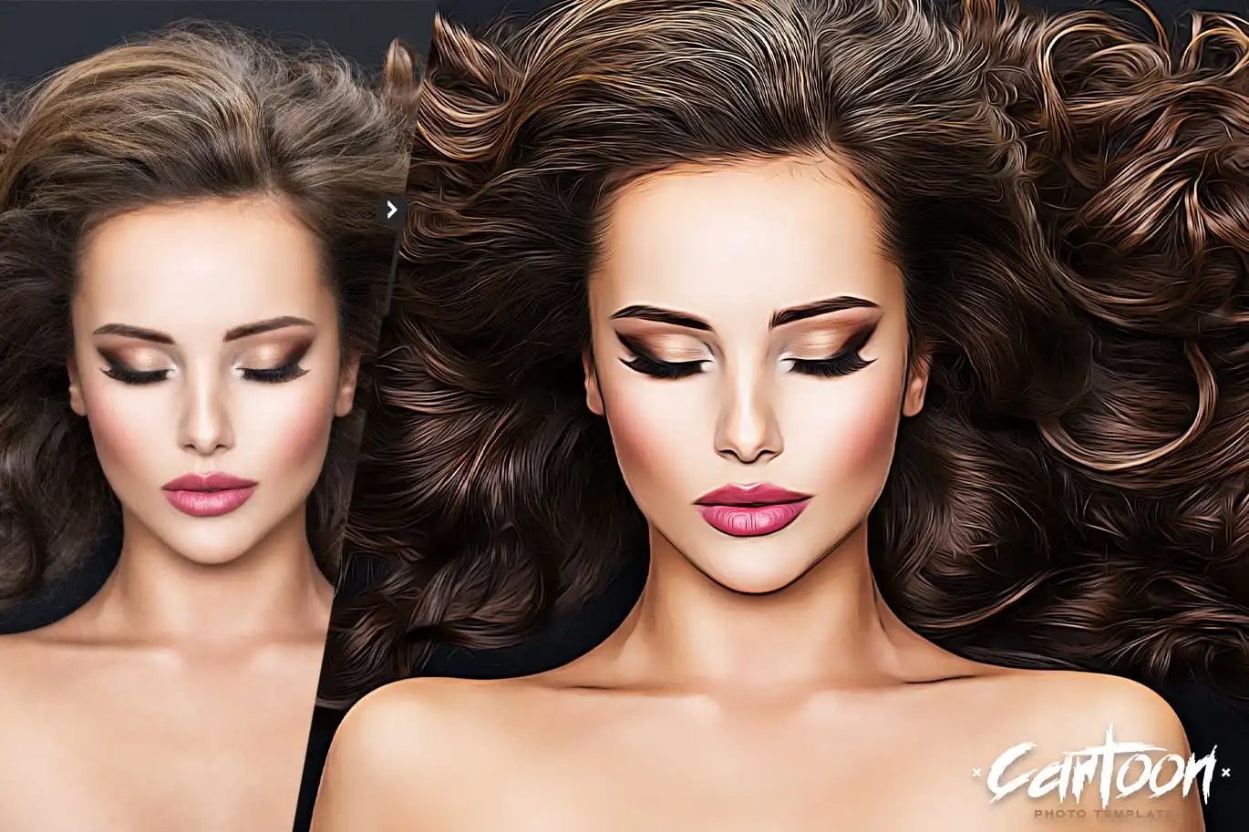 Cartoon Painting Photo Template - Smart Object