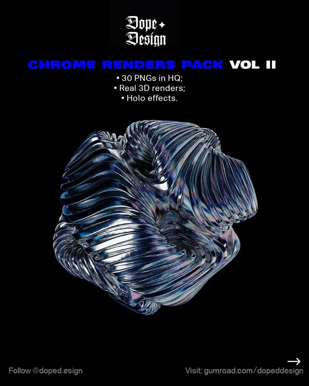 Chrome Renders Shapes Pack VOL II