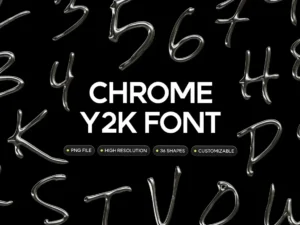 chrome y2k font