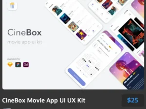 cinebox movie app ui ux kit