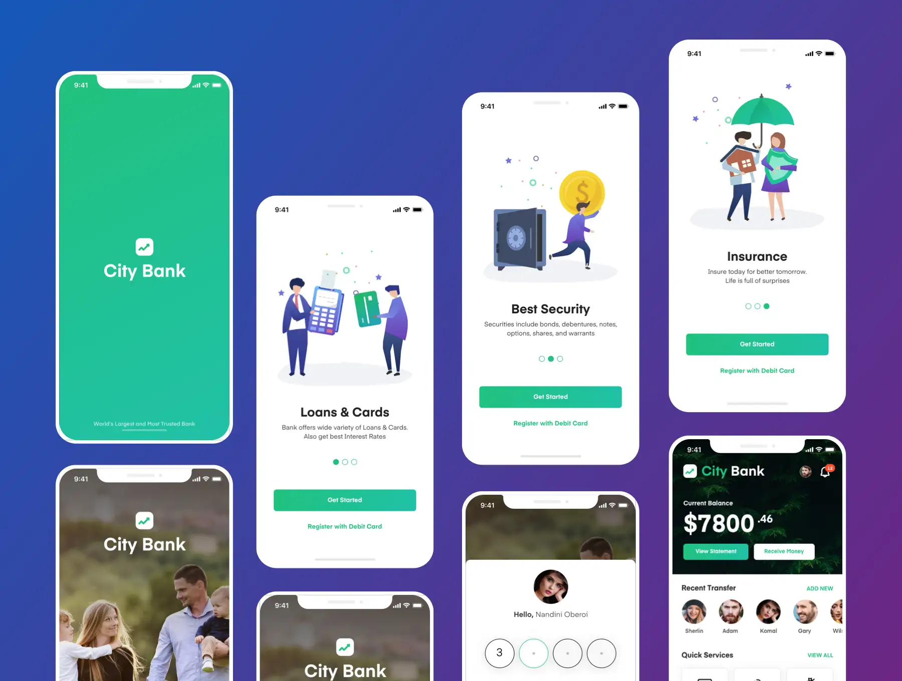 City Bank Light and Dark App UI Kit 7 city bank light and dark app ui kit5