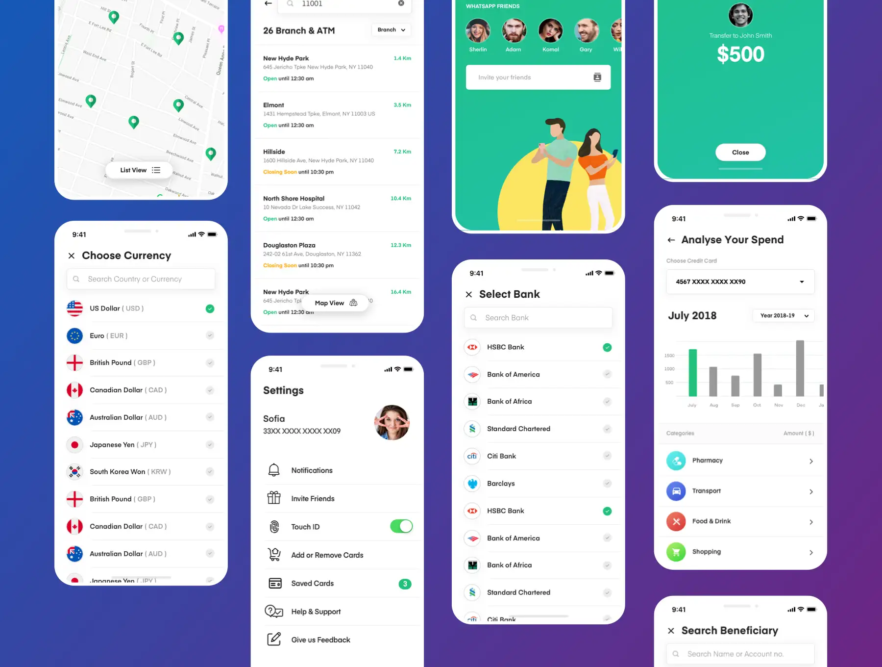 City Bank Light and Dark App UI Kit 8 city bank light and dark app ui kit6