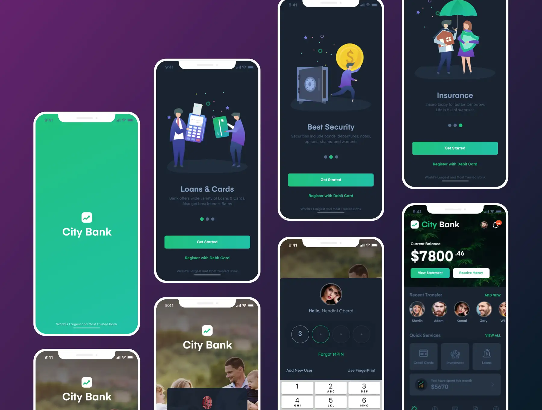 City Bank Light and Dark App UI Kit 9 city bank light and dark app ui kit7