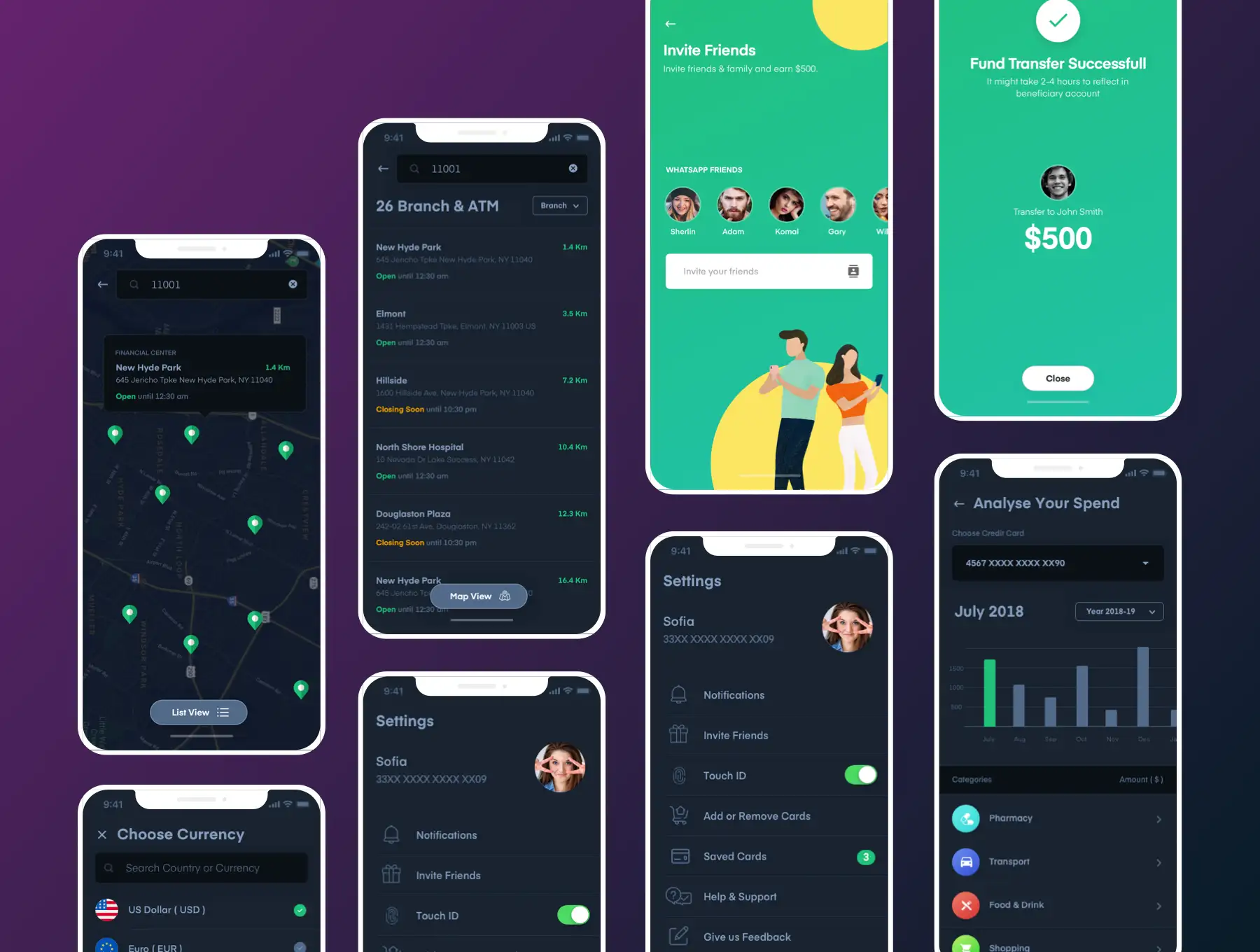 City Bank Light and Dark App UI Kit 10 city bank light and dark app ui kit8