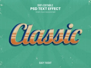 classic elegant retro vintage 3d text effect