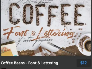 coffee beans font lettering