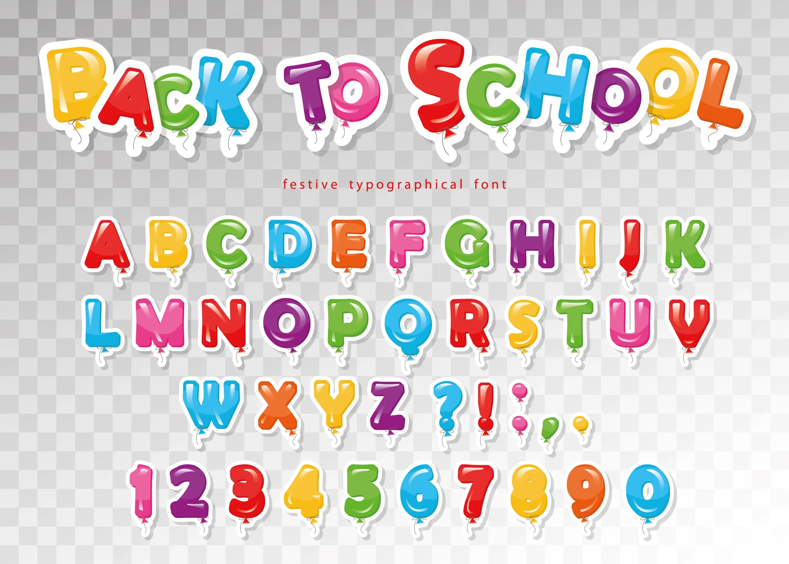 Colorful Font For Kids