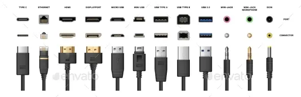 computer ports and cables cords types