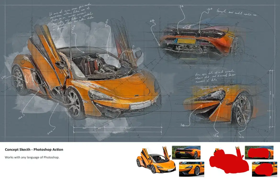 Concept Sketch - Photoshop Action 14 concept sketch photoshop action 2