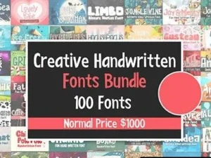 creative handwritten fonts bundle