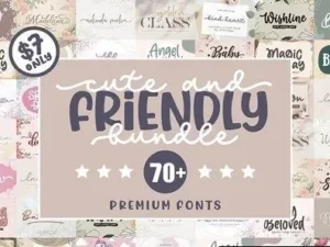 cute and friendly fonts bundle