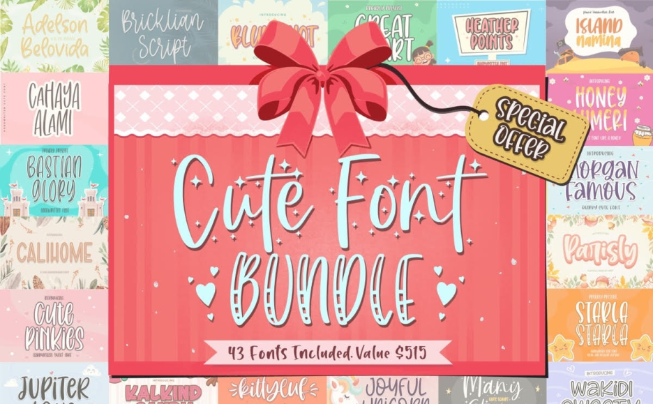 Cute Fonts Bundle 1 cute fonts bundle