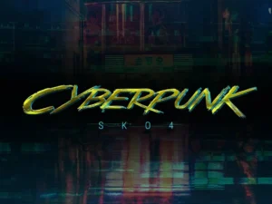 cyberpunk 80s retro text effects 2