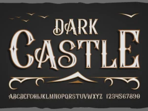 dark casrle otf vintage label font
